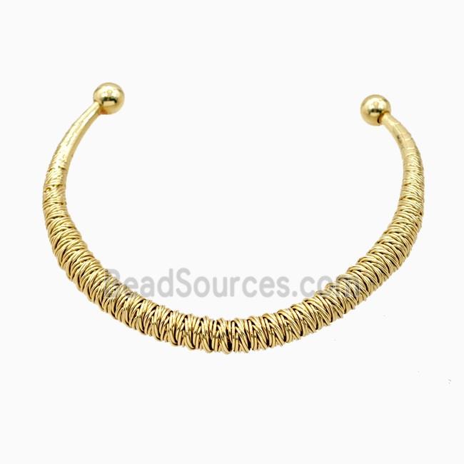 Copper Open Cuff Bangle Gold Plated