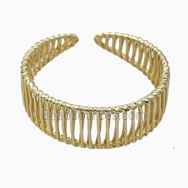 Copper Open Cuff Bangle Gold Plated