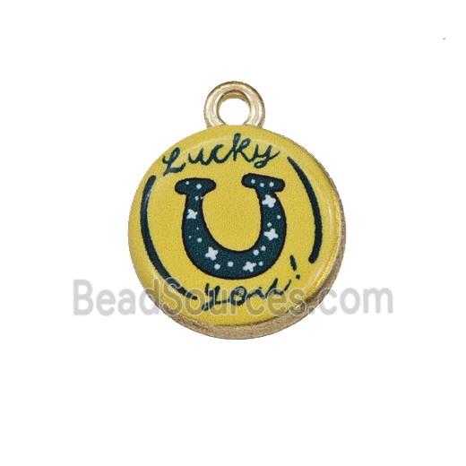 Alloy Coin Pendant LuckyUyou Painted Gold Plated