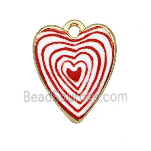 Alloy Heart Pendant Painted Gold Plated