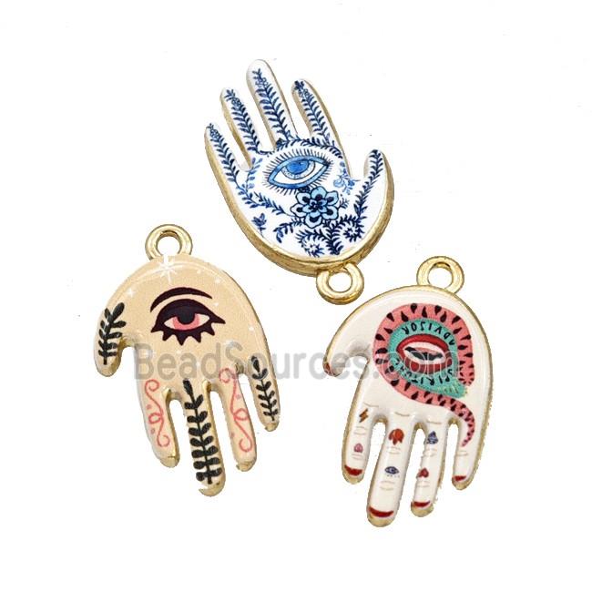 Alloy Hamsahand Pendant Painted Gold Plated Mixed