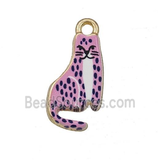 Alloy Cat Pendant Painted Gold Plated