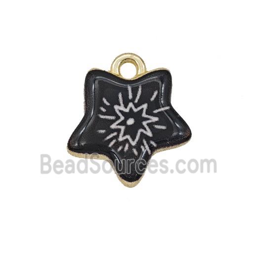 Alloy Star Pendant Painted Gold Plated
