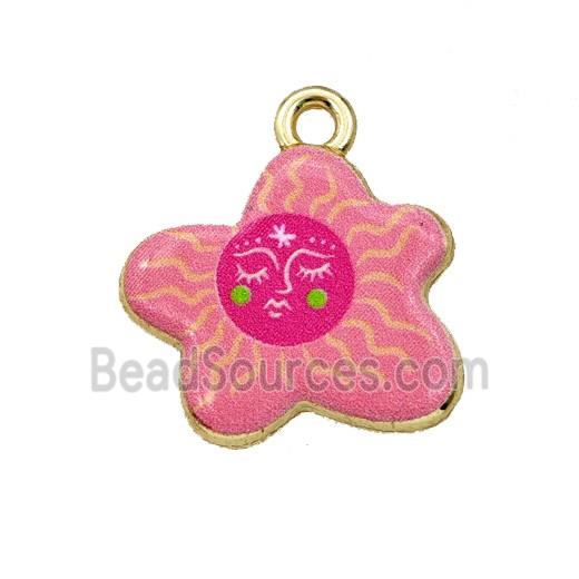 Alloy Starfish Pendant Painted Gold Plated
