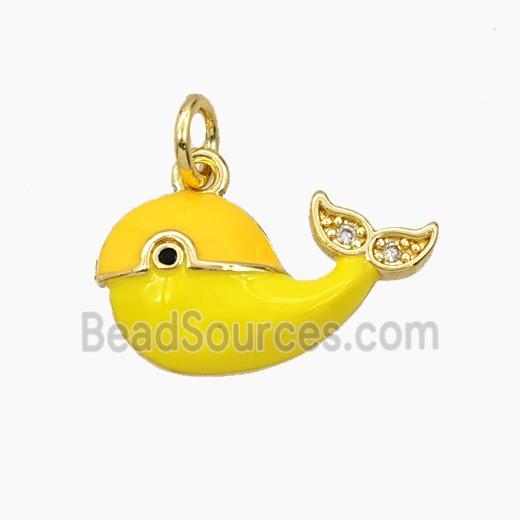 Enamel Copper Pendant, Gold Plated