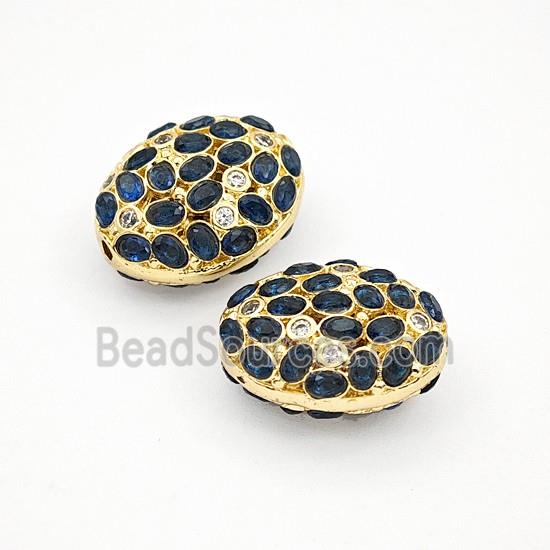 Copper Bead Pave Zircon, Gold Plated