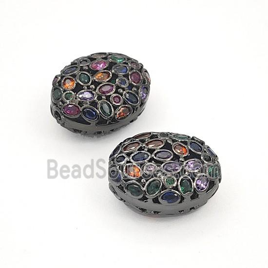 Copper Bead Pave Zircon, Gold Plated
