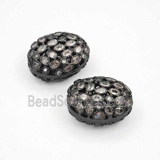 Copper Bead Pave Zircon, Gold Plated