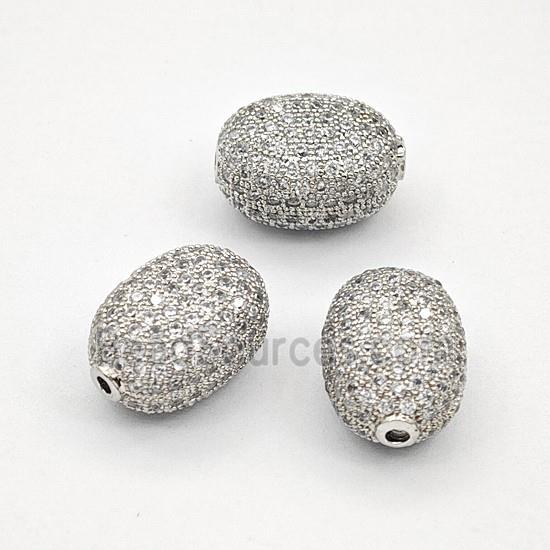 Copper Bead Pave Zircon, Gold Plated