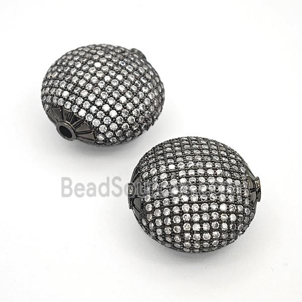 Copper Bead Pave Zircon, Gold Plated