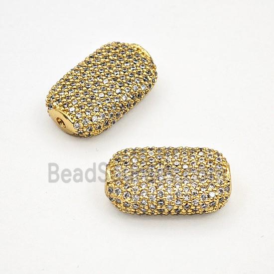 Copper Bead Pave Zircon, Gold Plated