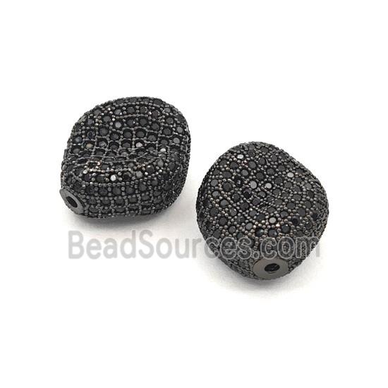 Copper Bead Pave Zircon, Gold Plated