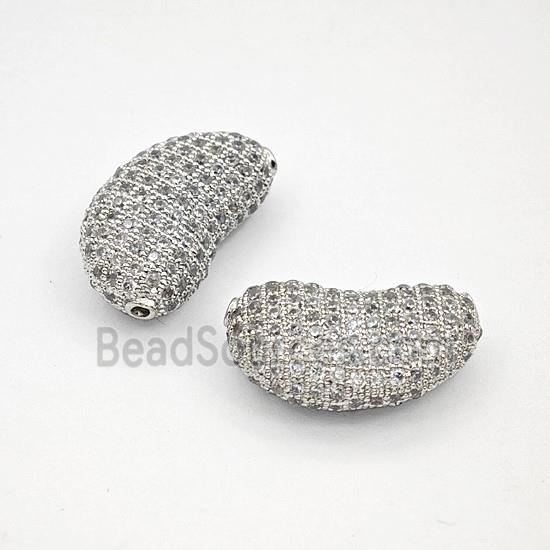 Copper Bead Pave Zircon, Gold Plated