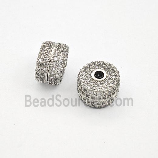 Copper Bead Pave Zircon, Gold Plated