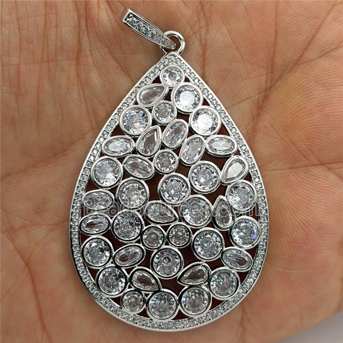 Copper Bead Pave Zircon, Gold Plated