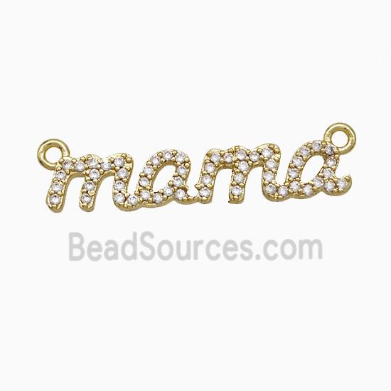 Copper Mama Pendant Pave Zirconia 2loops Gold Plated