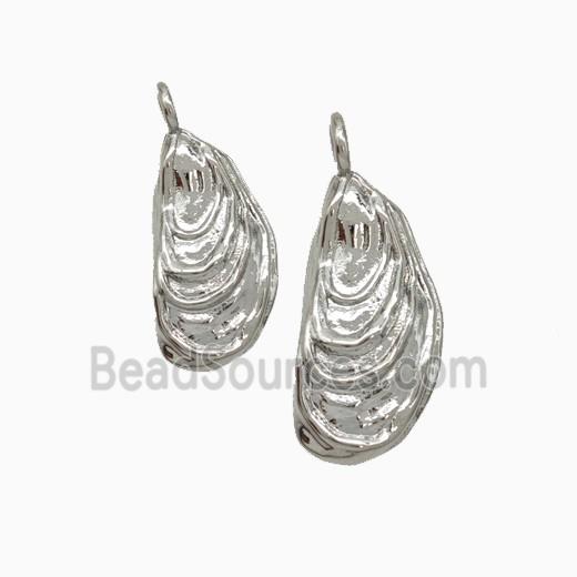 Copper Mussel Pendant Platinum Plated