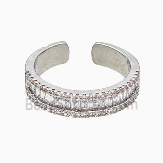 Copper Ring Pave Zircon Platinum Plated