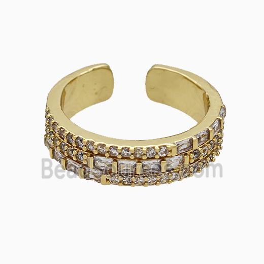Copper Ring Pave Zircon Gold Plated