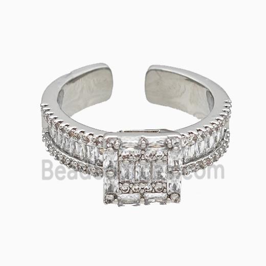 Copper Ring Pave Zircon Platinum Plated