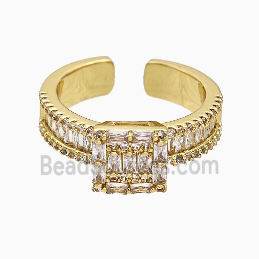 Copper Ring Pave Zircon Gold Plated