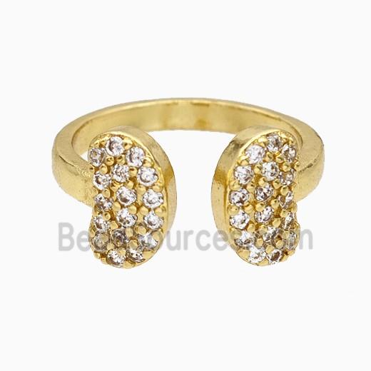 Copper Butterfly Rings Pave Zirconia Gold Plated