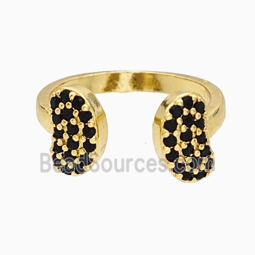 Copper Butterfly Rings Pave Zirconia Gold Plated