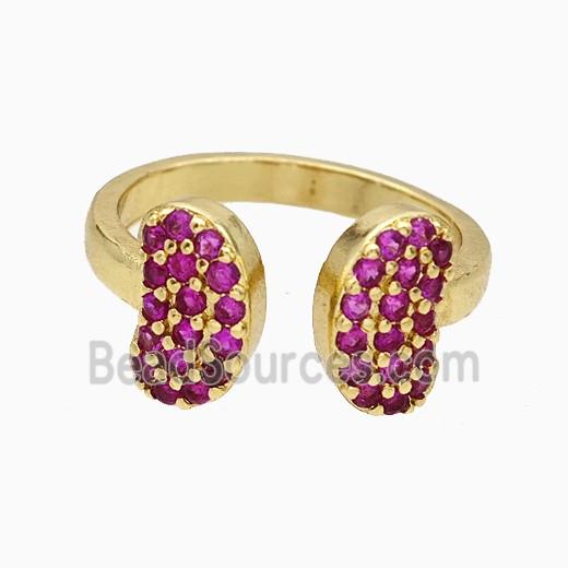 Copper Butterfly Rings Pave Zirconia Gold Plated