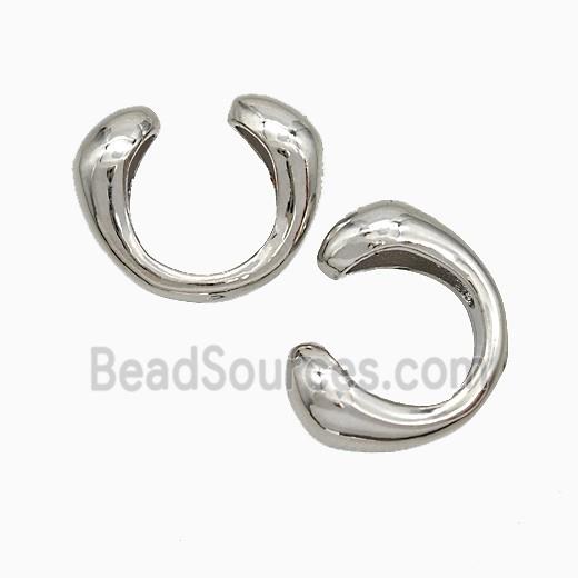 Copper Clip Earrings Platinum Plated