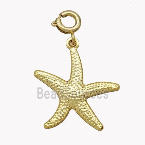 Copper Starfish Pendant Gold Plated