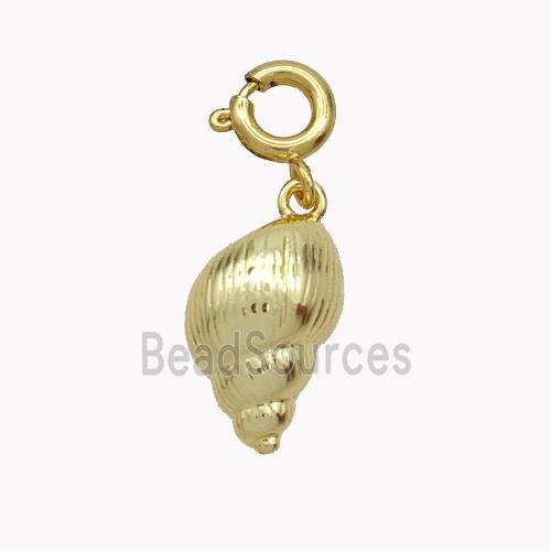 Nautilus Shell Charms Copper Pendant Gold Plated