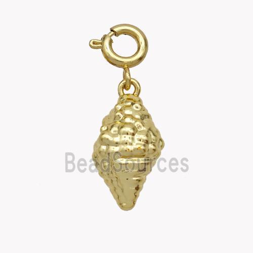 Spiral Shell Charms Copper Pendant Gold Plated