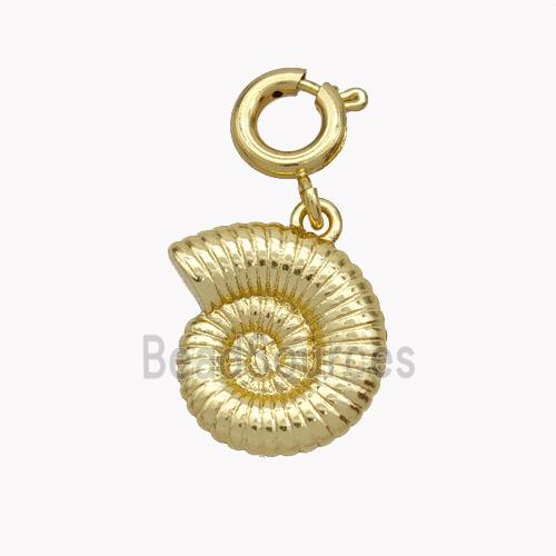 Spiral Shell Charms Copper Pendant Gold Plated