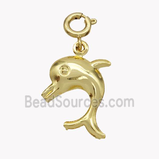 Copper Dolphin Pendant Gold Plated