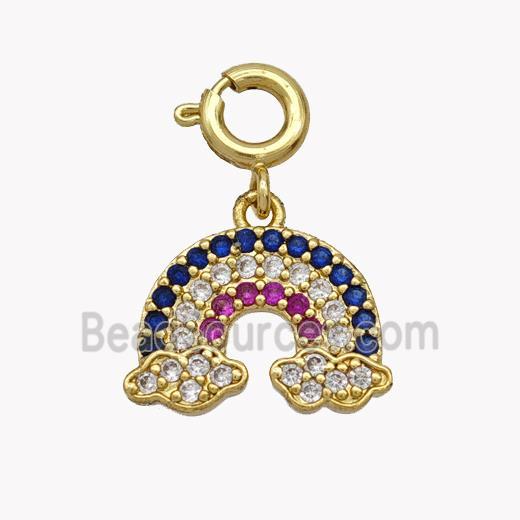 Copper Rainbow Pendant Pave Zirconia Gold Plated