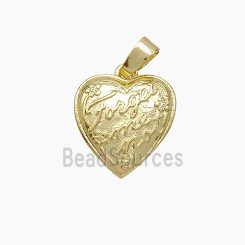 Copper Heart Pendant ForgetMeNot Gold Plated