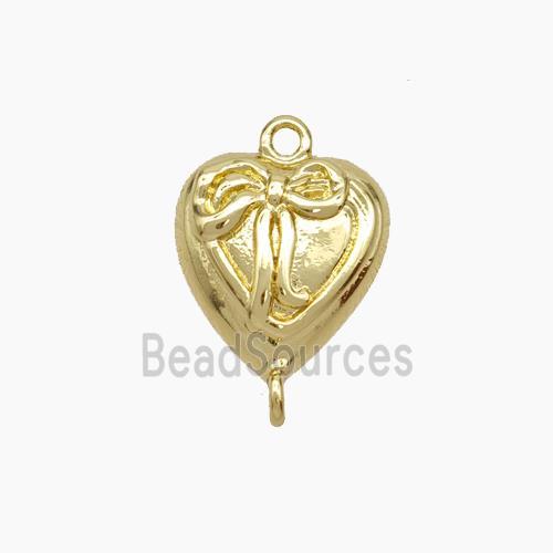 Copper Heart Connector Bowknot Gold Plated