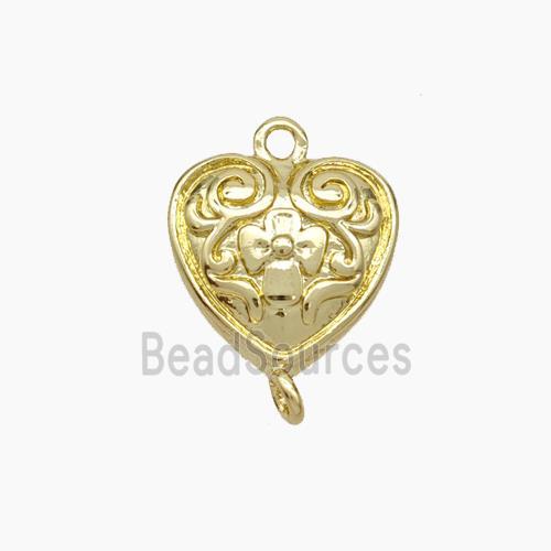 Copper Heart Connector Gold Plated