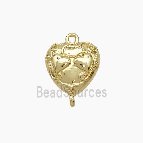 Copper Heart Connector Gold Plated