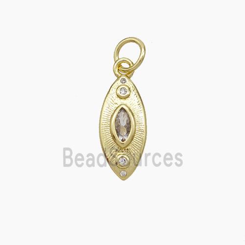 Copper Eye Pendant Pave Zirconia Gold Plated