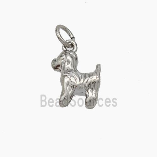 Copper Dog Pendant Platinum Plated