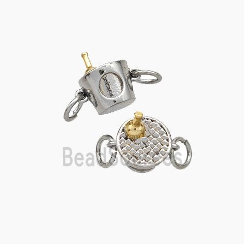 Ice-Bucket Charms Copper Pendant Platinum Plated