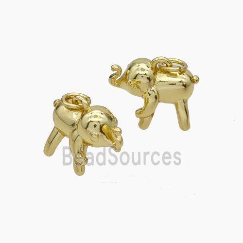 Copper Elephant Pendant Gold Plated