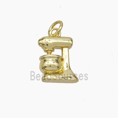 Coffee Machine Charms Copper Pendant Gold Plated