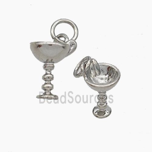 Copper Cup Pendant Platinum Plated