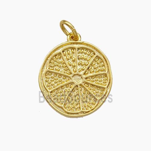 Lemon Charms Copper Pendant Gold Plated