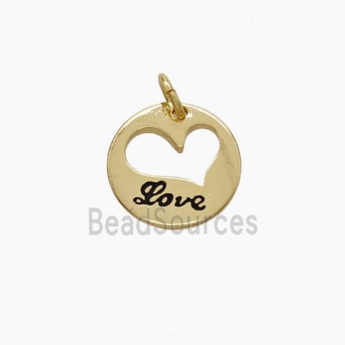 Copper Heart Pendant Enamel Love Gold Plated