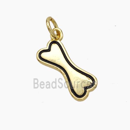 Dog-Bone Charms Copper Pendant Enamel Gold Plated