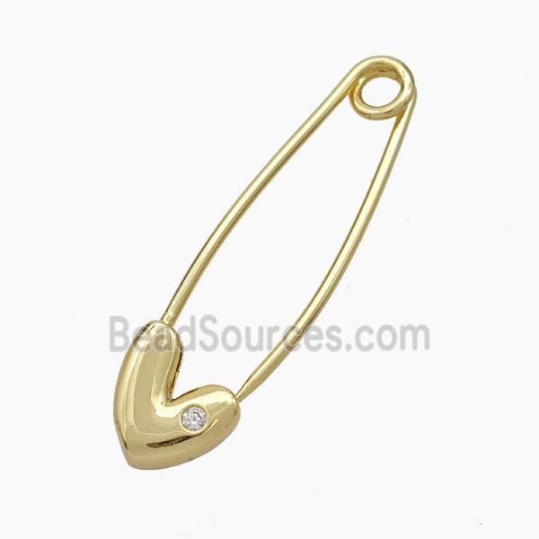 Copper Safety Pin Gold Plated