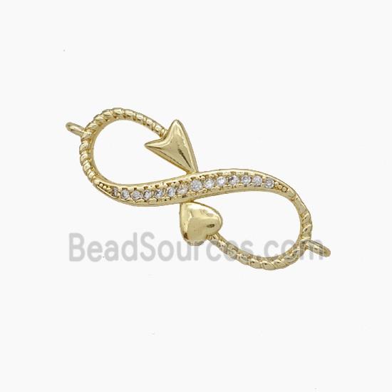 Copper Infinity Connector Pave Zirconia Snake Gold Plated